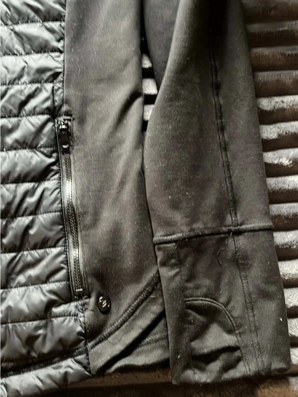 Women's Black Quilted Front Puffer Jacket